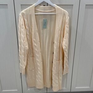 Amazon Cream Cable Knit Cardigan